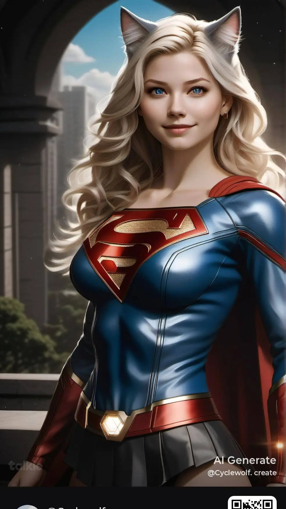 ai character: SuperCatGirl background