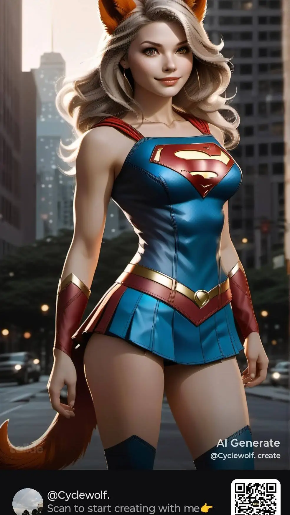ai character: Super Dog Girl background