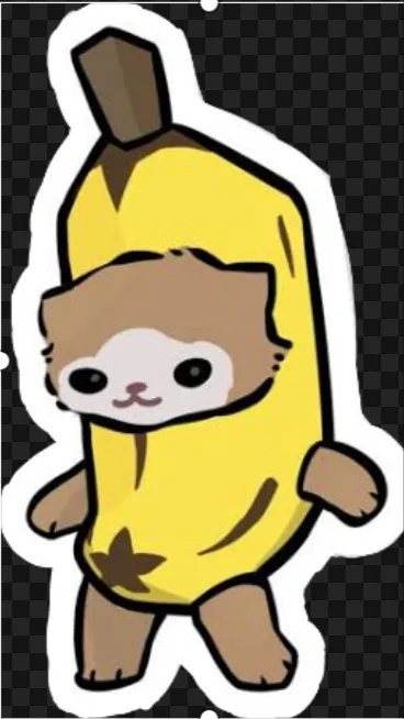 ai character: Baby banana cat background