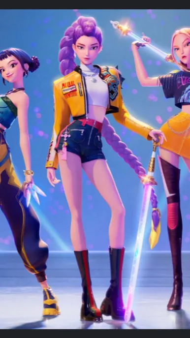 ai character: Huntrix X SajaBoys background