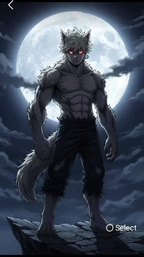 ai character: Werewolf Bakugo  background