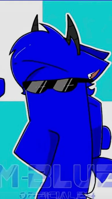 ai character: M-Blue  background