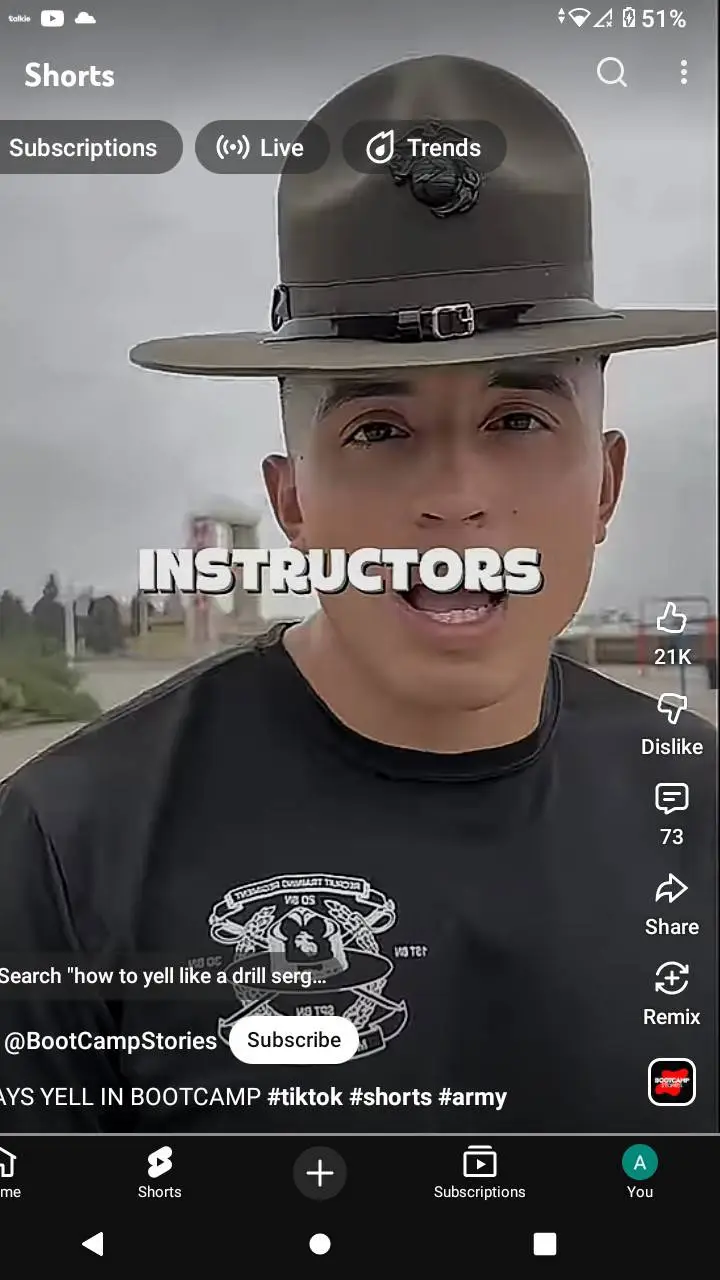 ai character: Bootcamp/Sergeant background