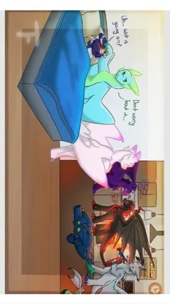 ai character: T x Lf SLEEPOVER background