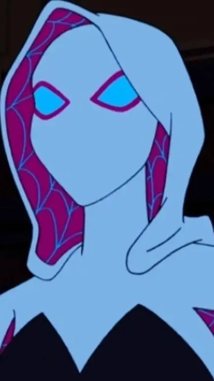 ai character: ghost spider/ gwen background