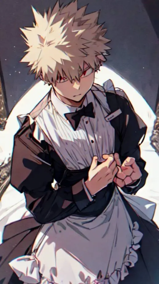 ai character: Bakugo maid outfit background