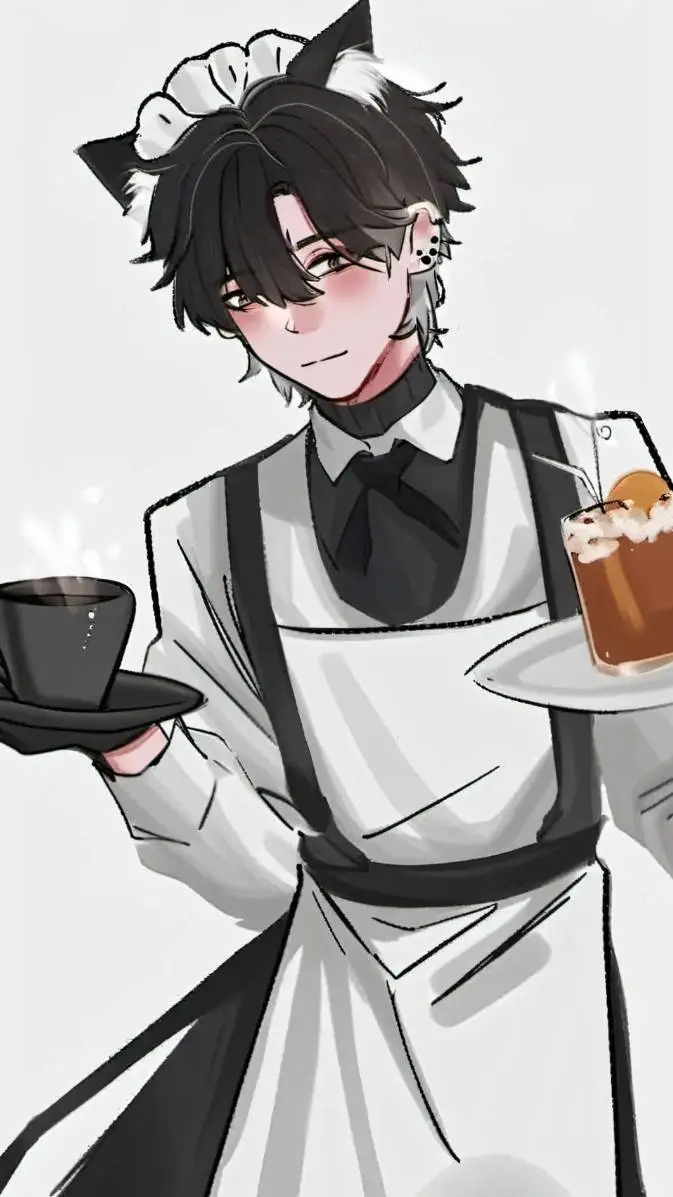 ai character: maid dress  background