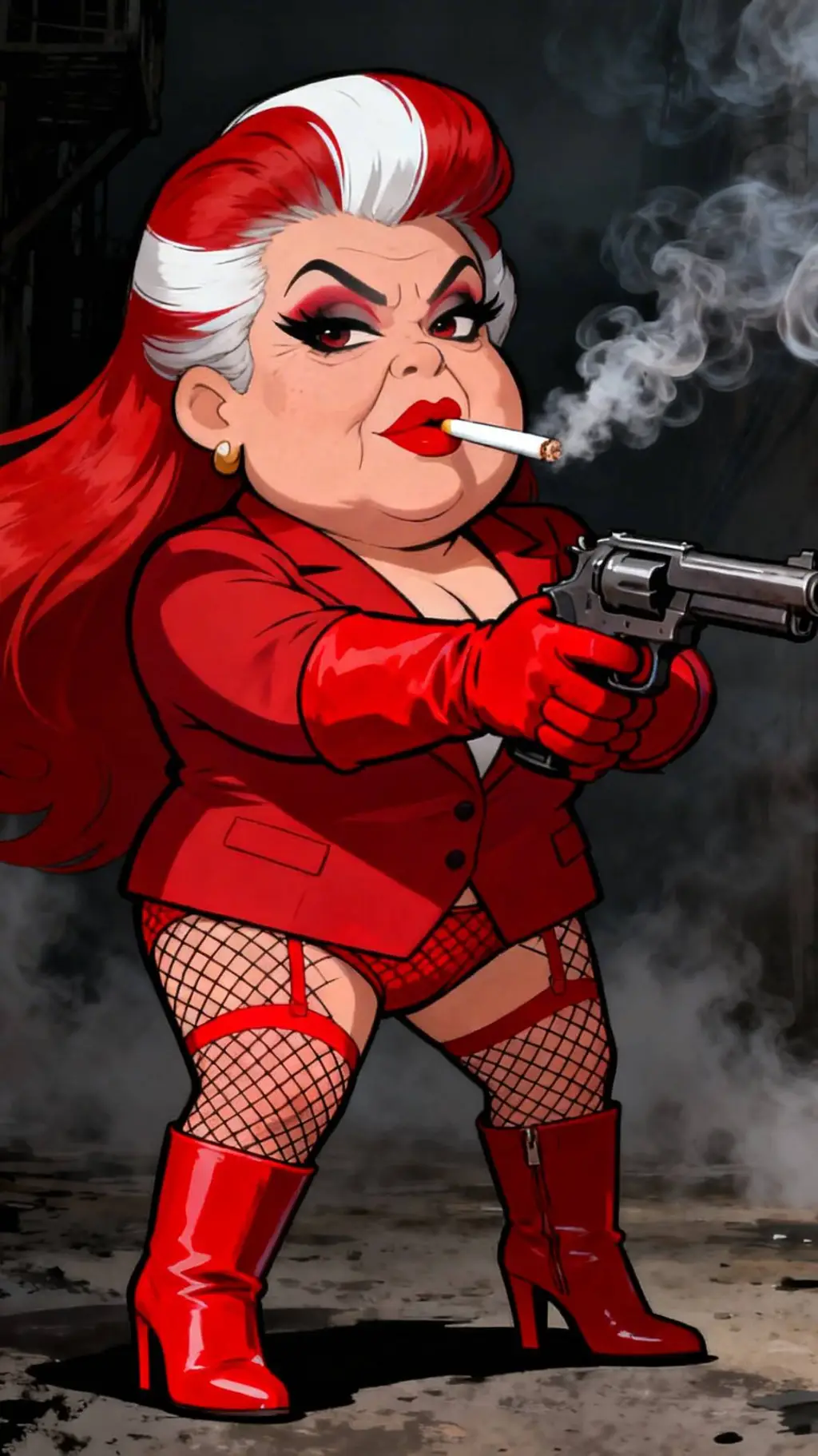 ai character: Red Bain background