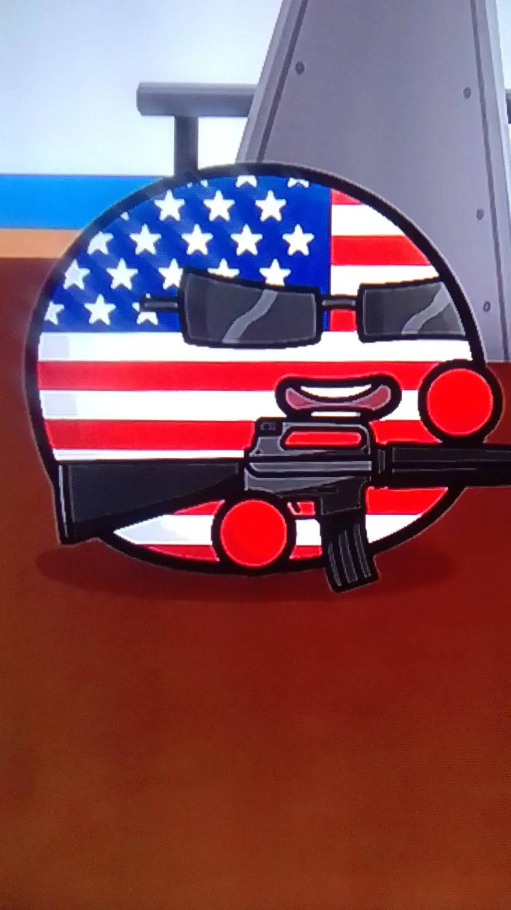 ai character: USA (Countryballs) background