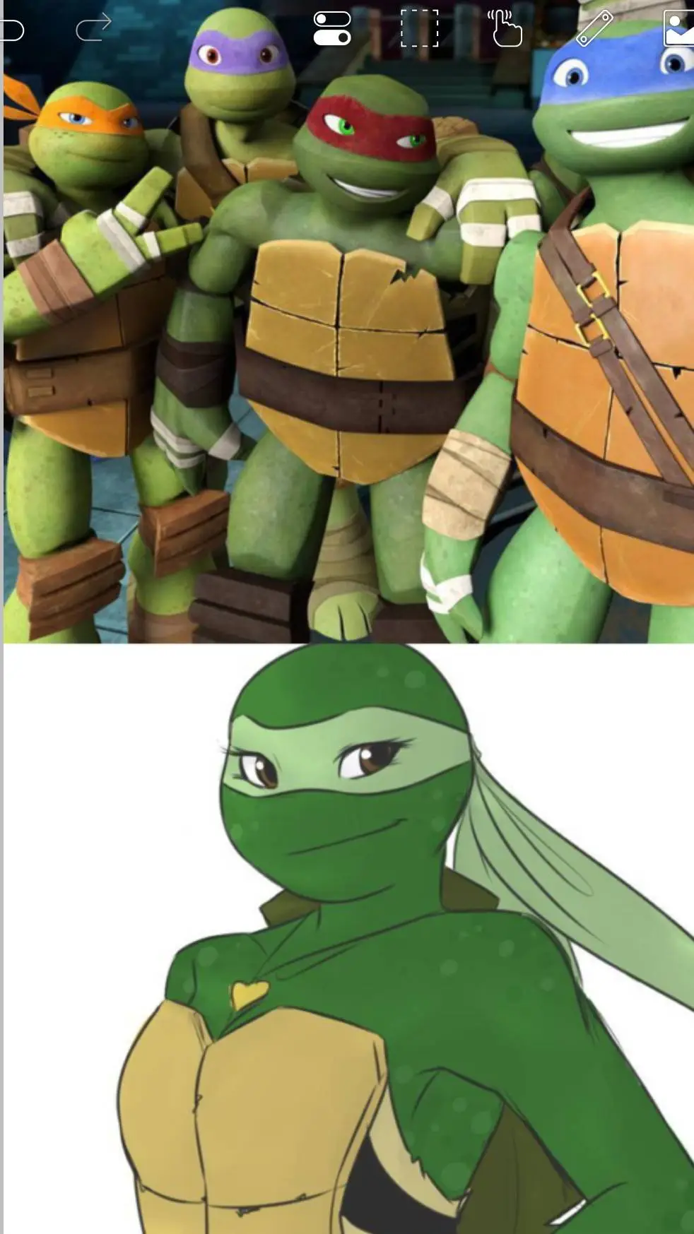 ai character: TMNT background