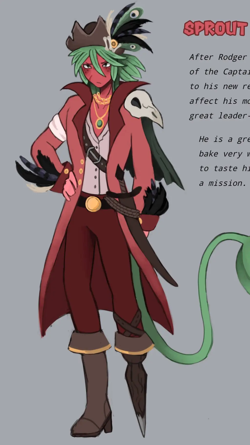 ai character: Pirate Sprout background