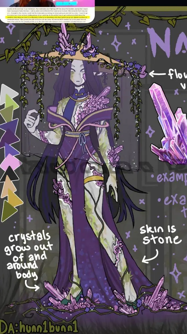 ai character: amethyst lady  background