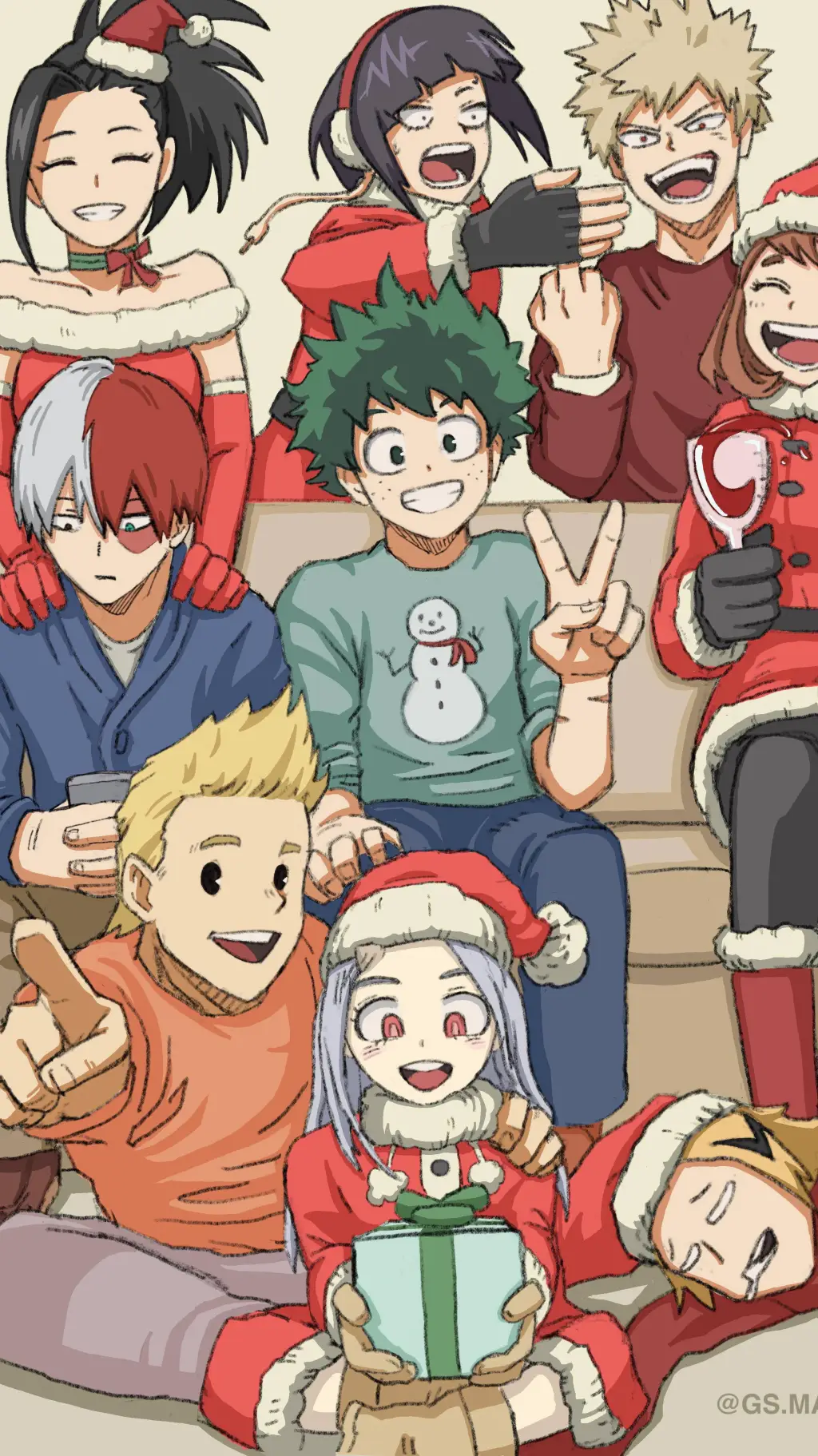 ai character: mha christmas background