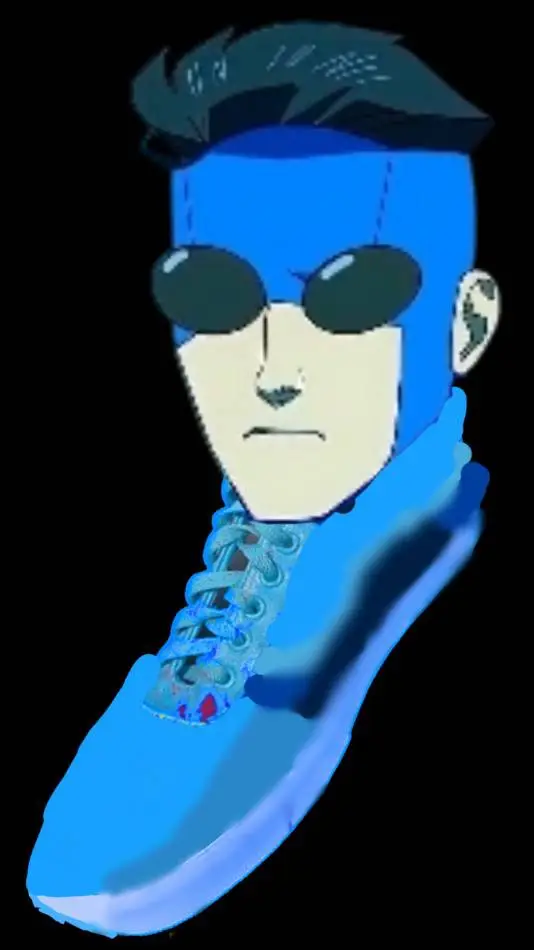 ai character: blue invincible  background