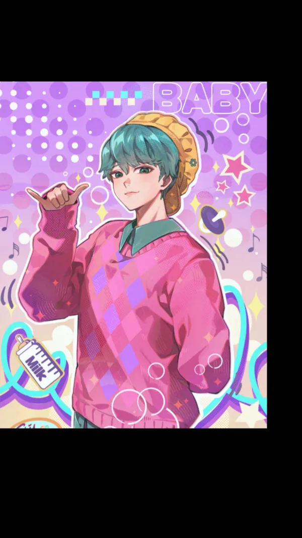 ai character: BABY SAJA  background