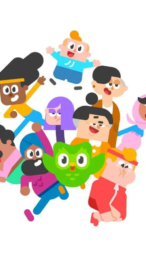 ai character: Duolingo fam!  background