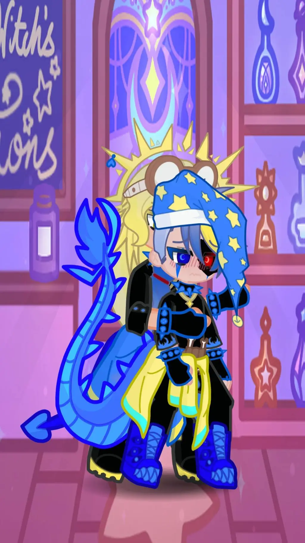 ai character: DarkLight background