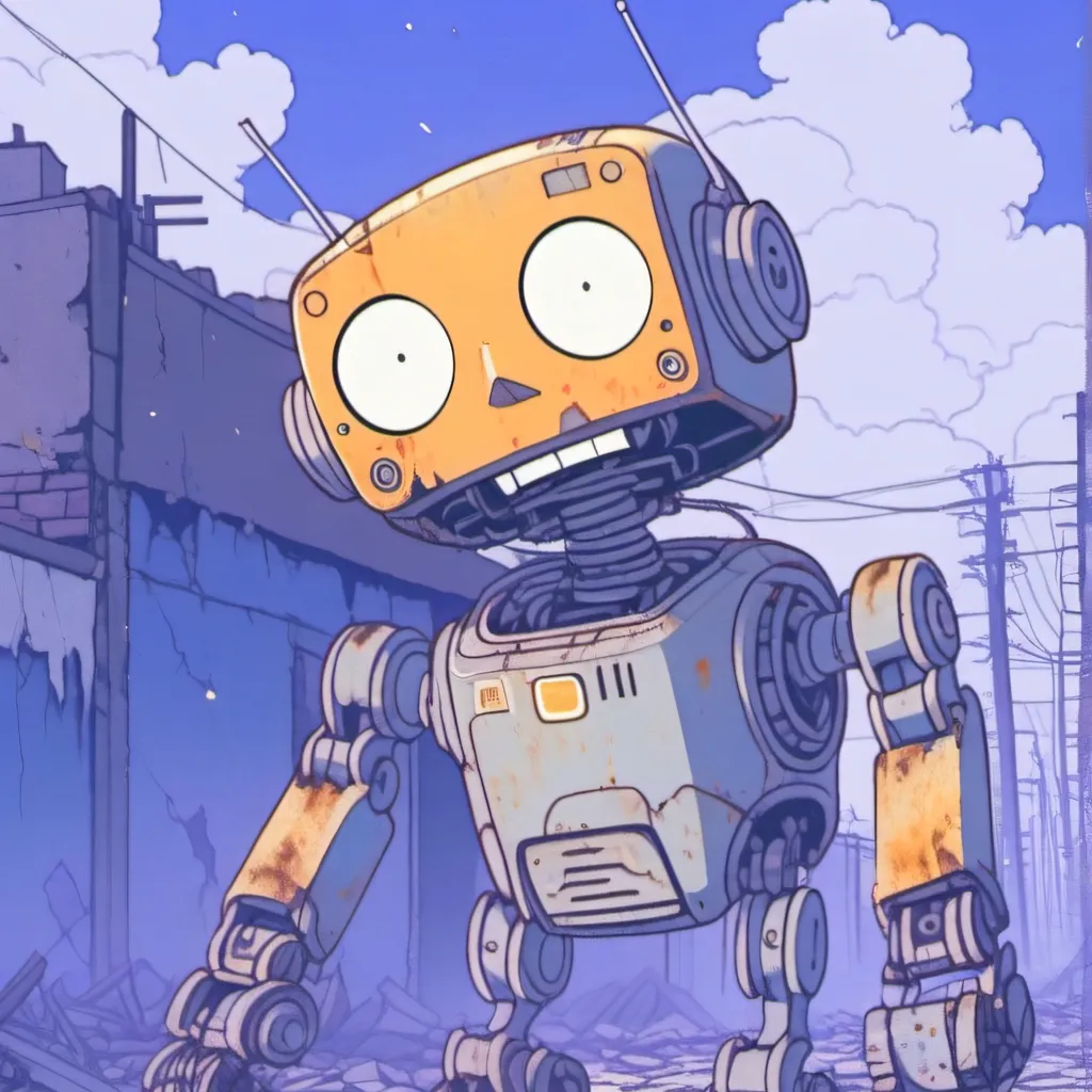 chat with ai character: Beaten Robot