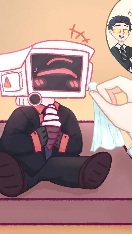 ai character: pink cameraman  background