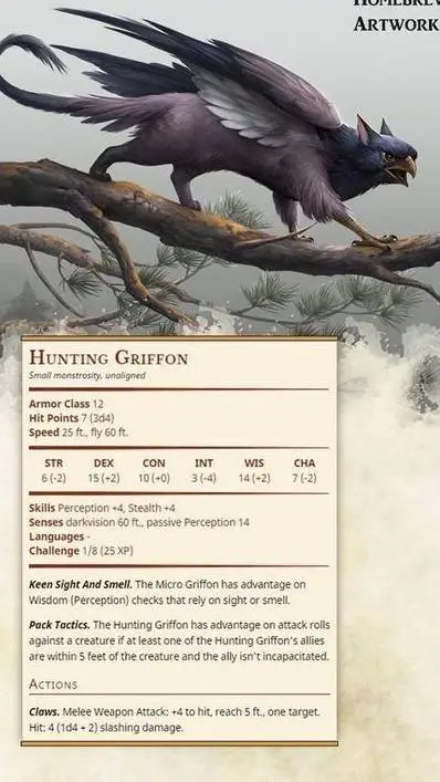 ai character: Hunting Gryphon background