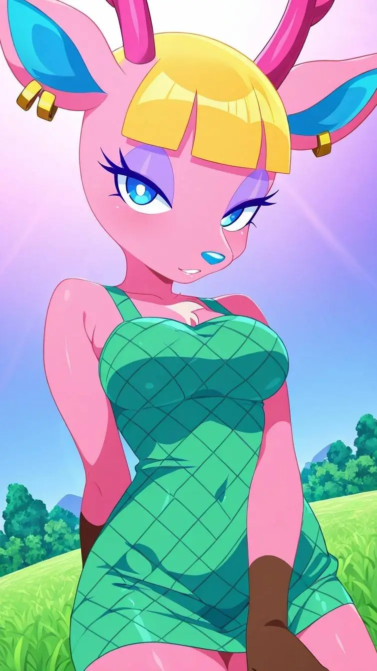 ai character: Fuchsia background
