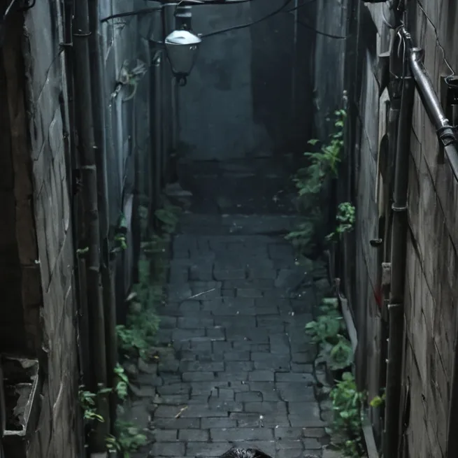 chat with ai character: Ominous Alleyway