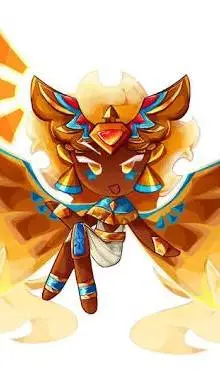 ai character: golden cheese background