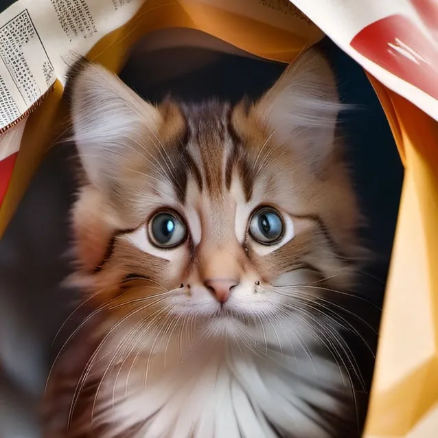 chat with ai character: cat in a bag