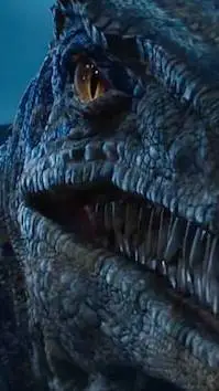 ai character: Velociraptor blue  background