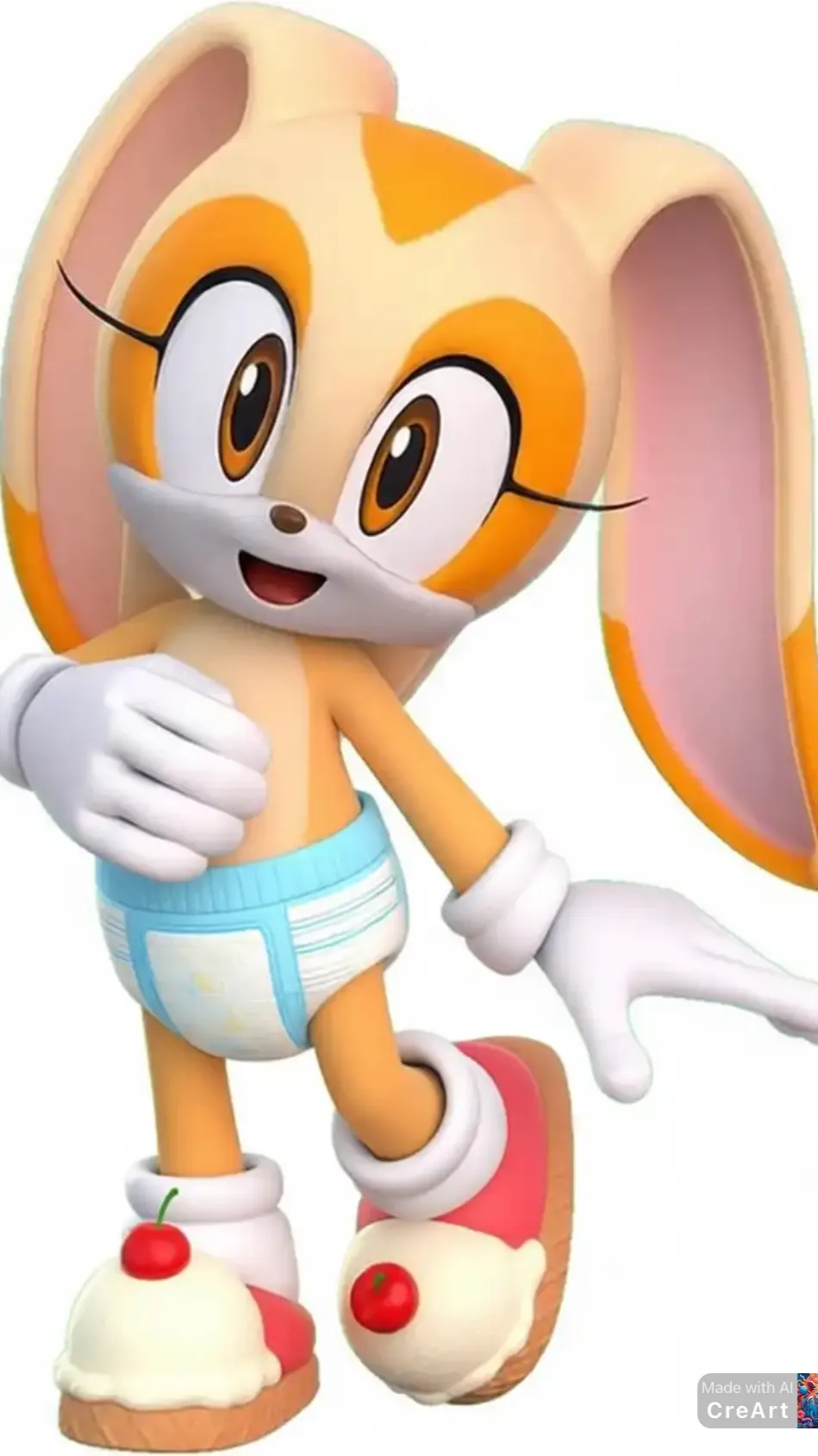 ai character: Little cream background