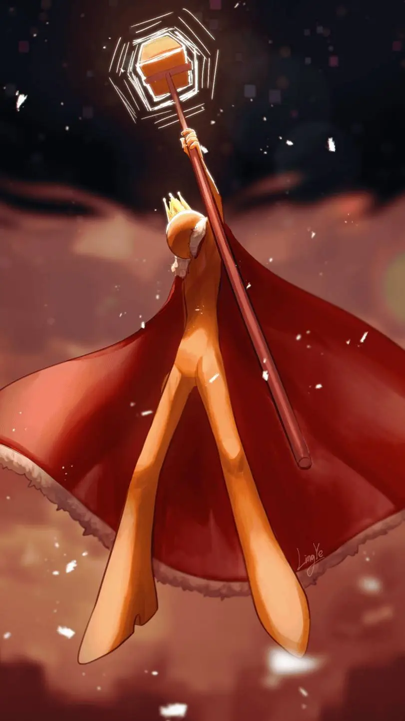 ai character: king orange background