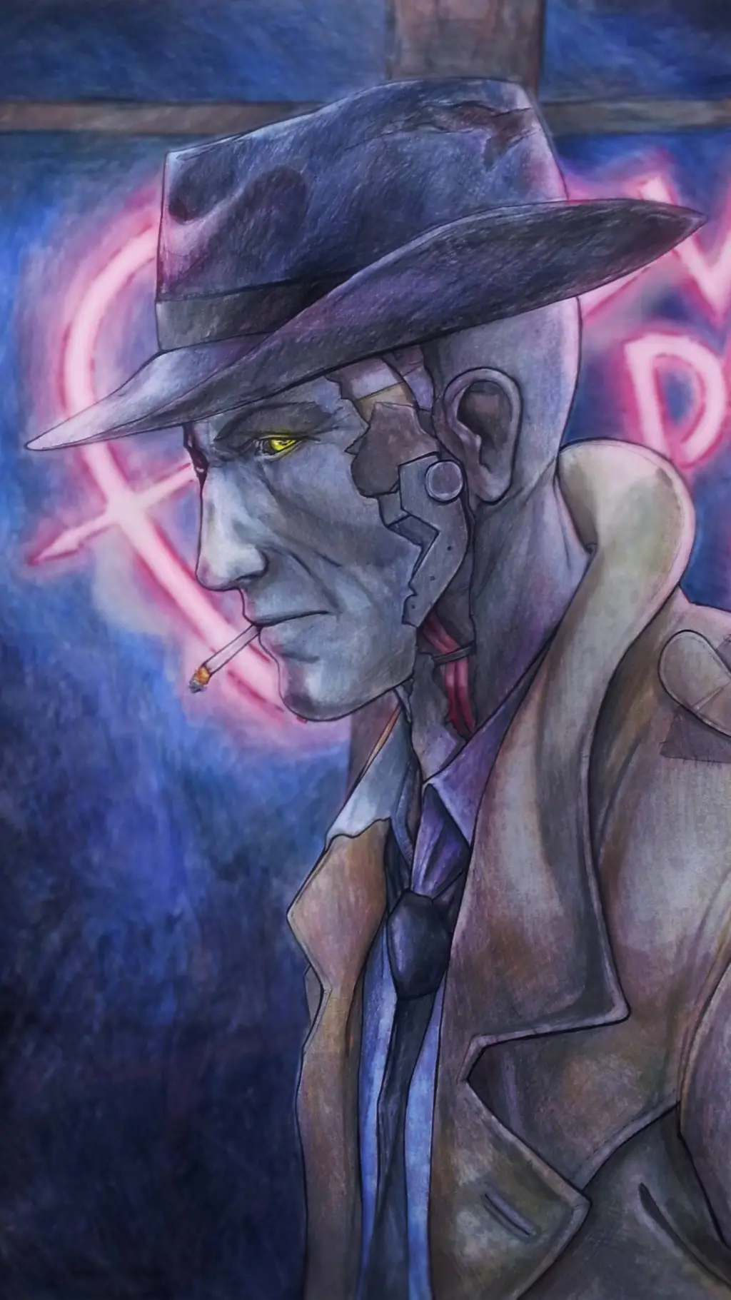 ai character: Nick Valentine background