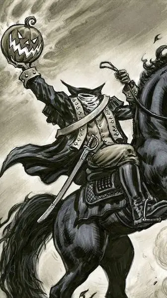 ai character: Headless horseman  background