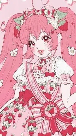 ai character: strawberry  background