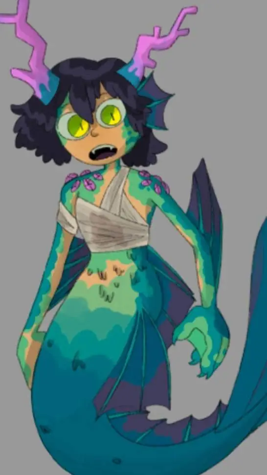 ai character: amphibia mermarcy- background