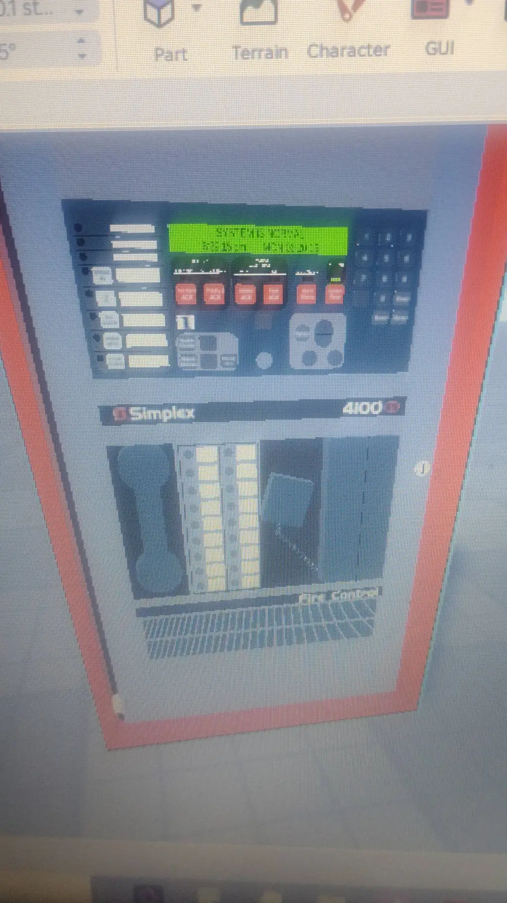 ai character: fire alarm panel background