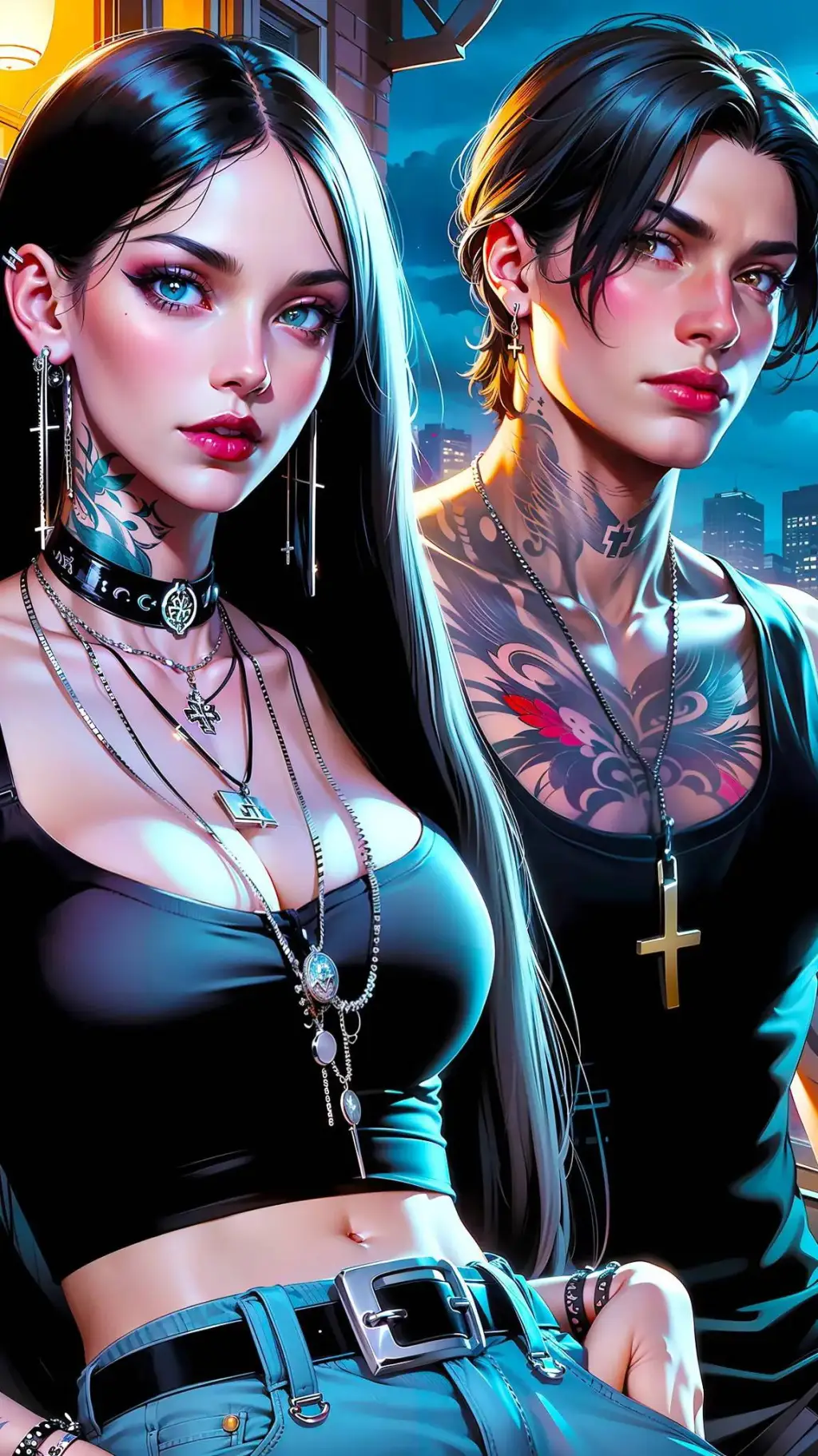 ai character: Nightfall Twins background