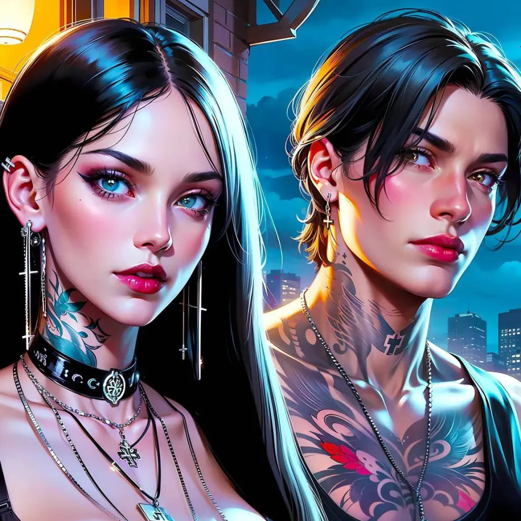 chat with ai character: Nightfall Twins