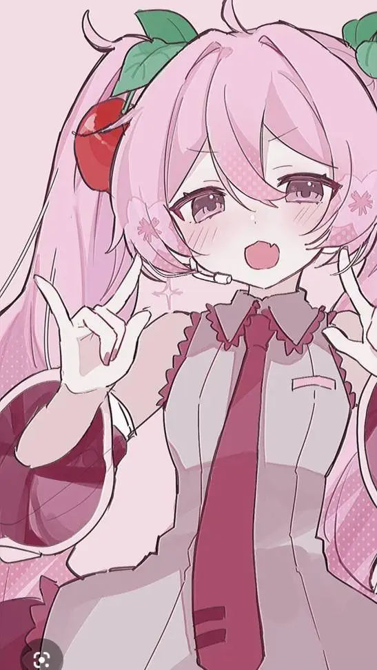 ai character: Stawberry miku background