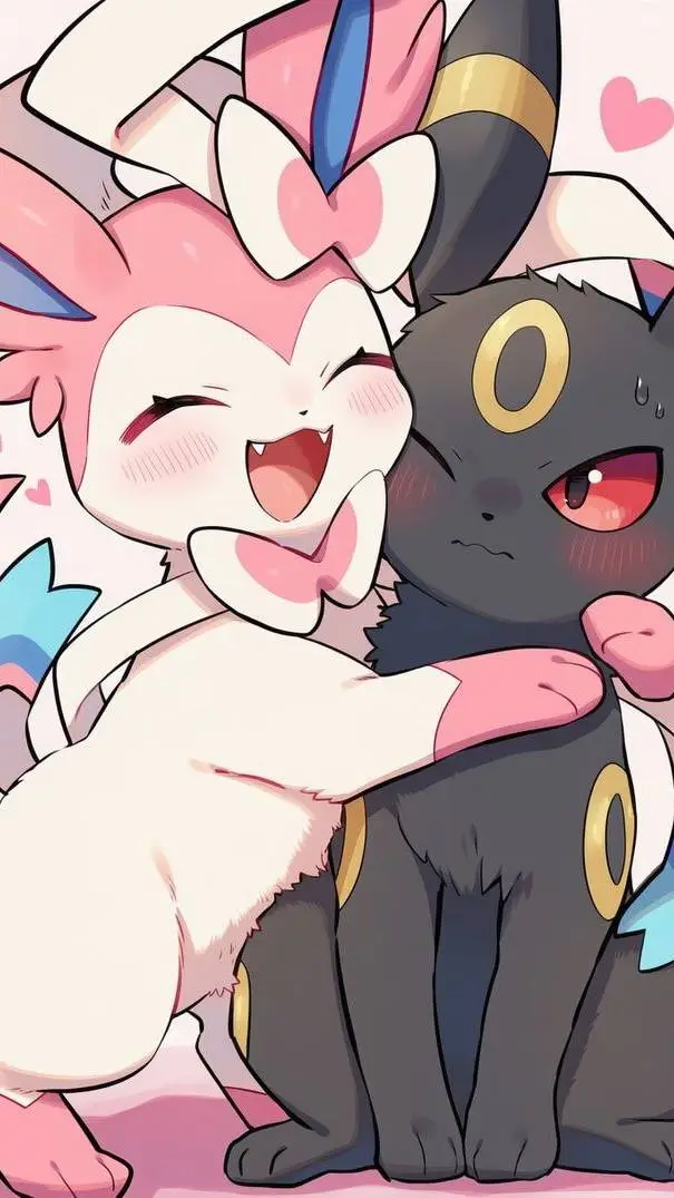 ai character: Sylveon x Umbreon background