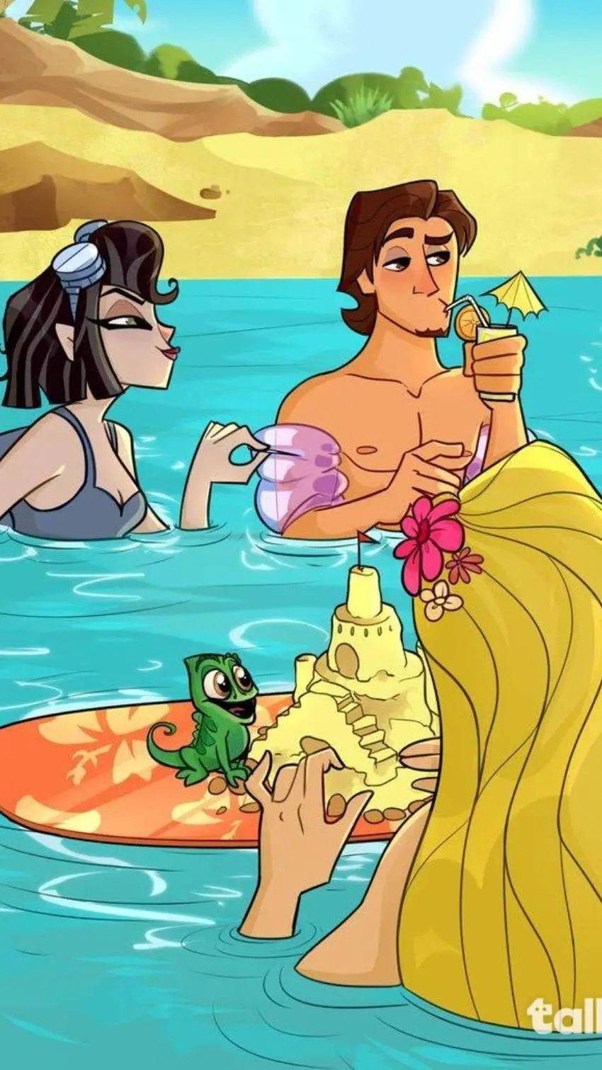 ai character: beach party tts 2 background