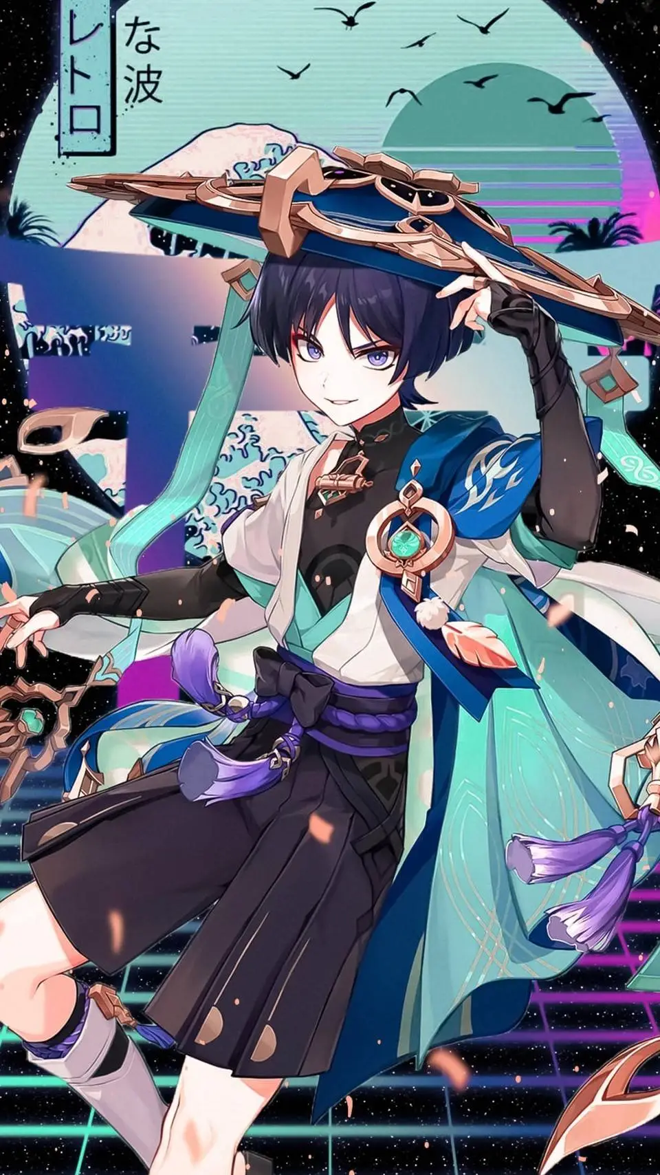 ai character: scaramouche cat?? background