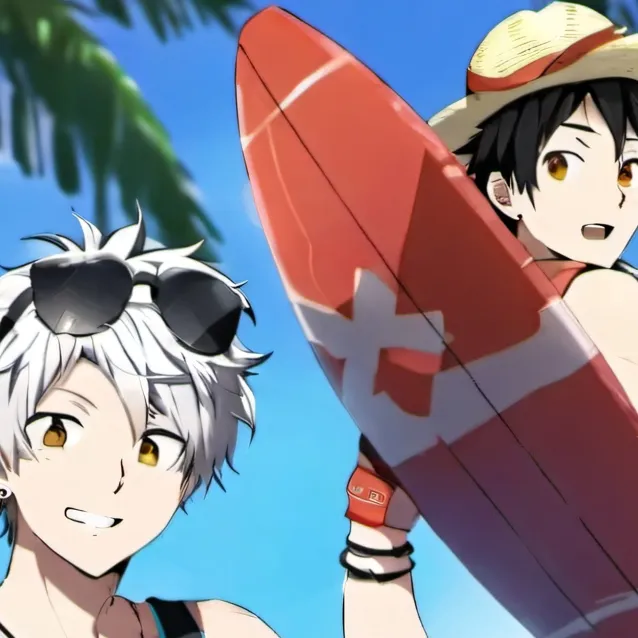 chat with ai character: mha beach day🏖️! 