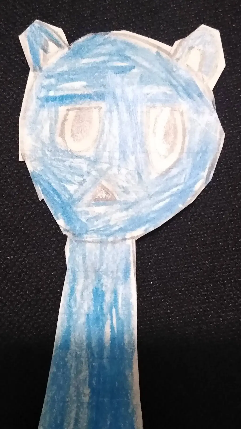 ai character:  Sky blue drawing  background