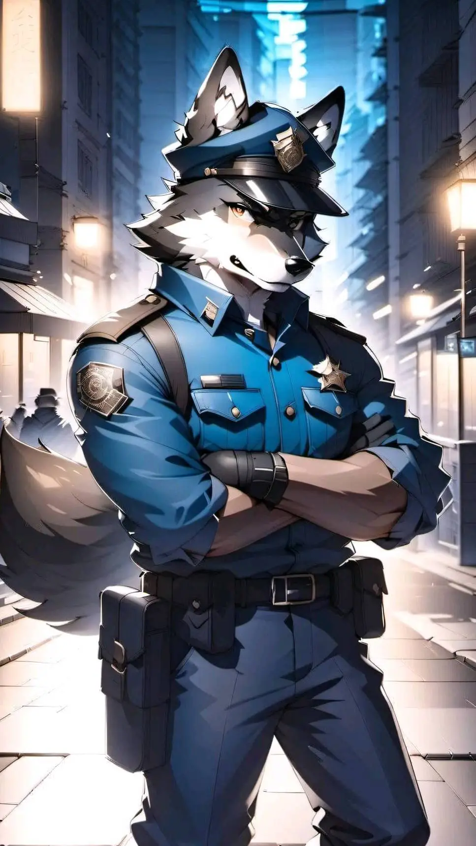 ai character: Police officer ❦ background