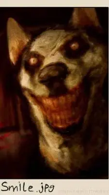 ai character: smile dog  background