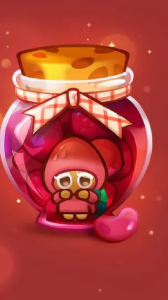 ai character: STRAWBERRY COOKIE background