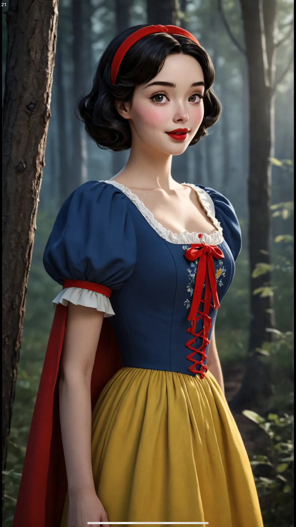ai character: Snow White ￼ background