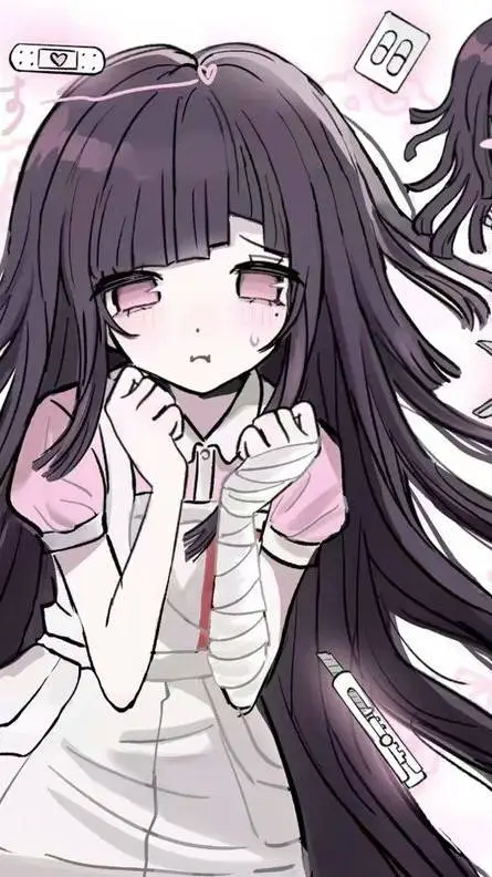 ai character: Mikan Tsumiki 🩹🩷 background