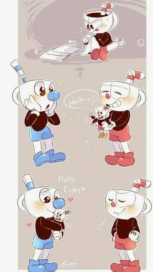 ai character: young Cuphead background
